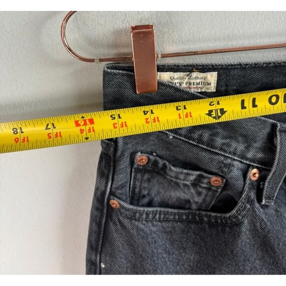 VTG Levi’s 501 Mens Button Fly Big E Red Tab Jeans Black Gray Denim Size W29 L30 - Picture 7 of 13